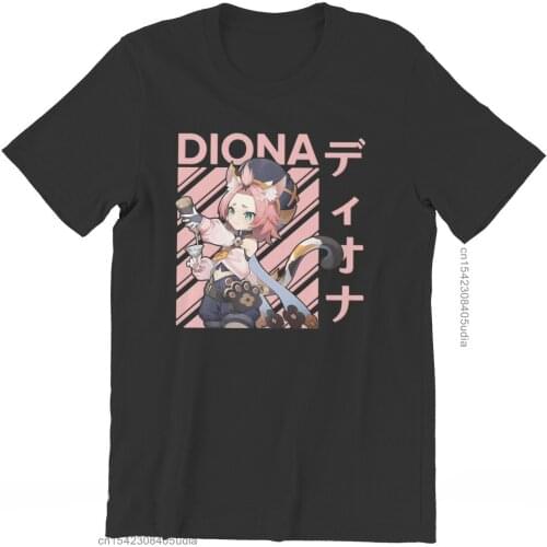 Genshin Impact Action Role-Playing Game Diona Men Camisa Streetwear Anime T Shirt Cool Tshirt Short Sleeve