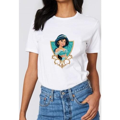 Jasmine Vogue Princess T Shirt Kawaii Harajuku Disney Oversized Comfy Soft Girl Aesthetic 90S Urban Hip Hop Hipster Clothes Edgy