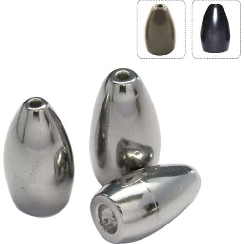 Hyaena 5pcs/lot 1/16-7/4OZ Green Black White Fishing Tungsten Bullet Flipping Weights Sinkers Worm Weight Fishing Accessory