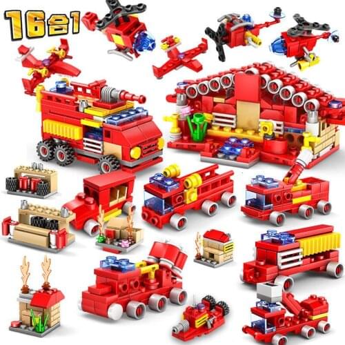 KAZI 80511 414pcs Fire Rescue Constructor Building Block Brick Model Kit Compatible City Firemen Kids Toys For Children