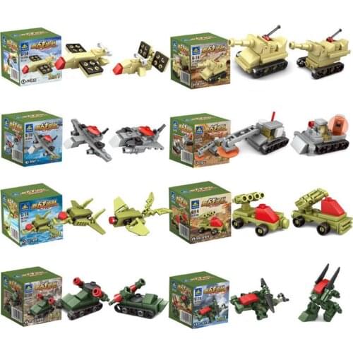 KAZI 8pcs/lot Field Army Building Block educational toys Compatible brick heads toys KY008