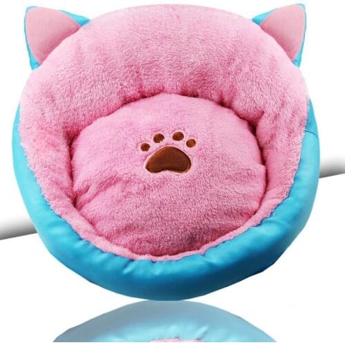 Round Plush Cat Bed Winter Warm Sleeping Bed For Small Dogs Cats Soft Long Plush Nest Animals Supplies Pet Products Kitten Bed