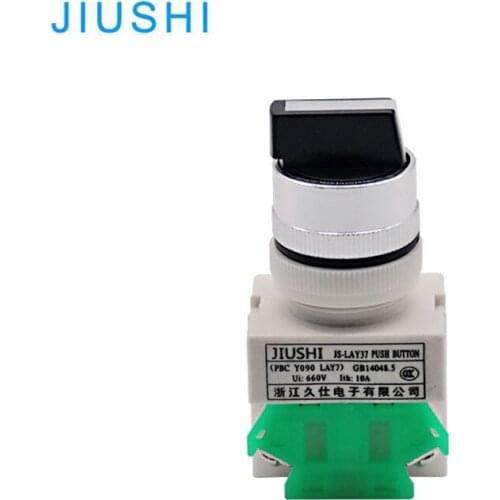 Copper silver point LAY37-20X/3 push button switch 3 position selector switch 22mm 10A 380V 2NO