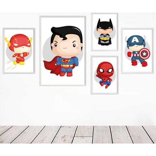 Cartoon Anime Nursery Wall Art Decoration Marvel Superhero Posters And Print Kids Room Canvas Painting Picture Home School Decor