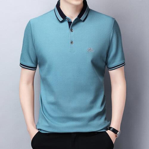 6 Colors Polo 2021 Summer New Indigo Wash Vintage Polo Classcial 100% Cotton Denim Blue Polo Shirts Plus Size Breathable Tops
