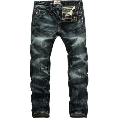 Brand 2020 NEW regular Minimalist style Denim Jeans overalls mid waist full length male washing cowboy Motorcycle jeans 29-38