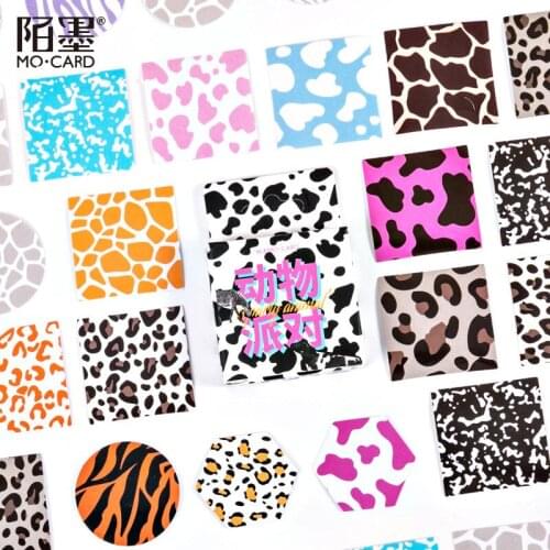 46 Pcs/box Cute Animal Party Stickers Scrapbooking Diary Journal Stationery Supplies Diy Colorful Leopard Print Sealing Sticker