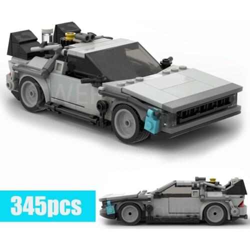 New Movie Series Time Travel Back To The Future 1985 Machine Technical Racing Building Blocks Sports Car Model Bricks Kids Gift