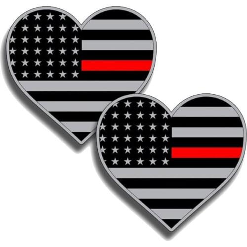 New Cover Scratches Car-Stickers Decals Fireman Fire Man Heart USA Flag for Bumper Rear Windshield Other Vehicle KK Car Decor