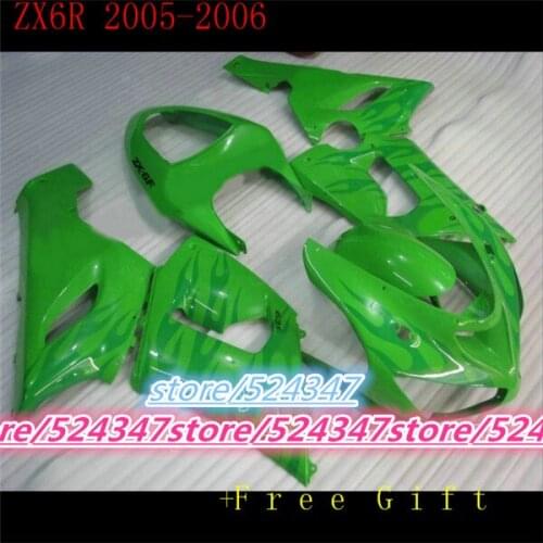 New ABS Full fairing kit Fit for Kawasaki ZX6R 2005 2006 motorcycle fairings ZX-6R 05 06 Ninja 636 bodywork set green