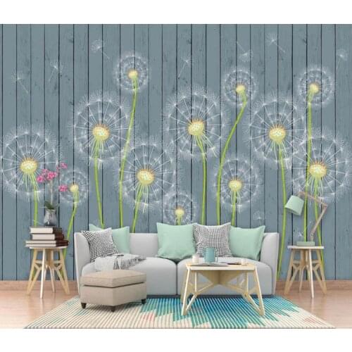 Custom Wallpaper 3d Fantasy dandelion wooden board background TV bedroom Wallpaper mural Wallpapers for living room