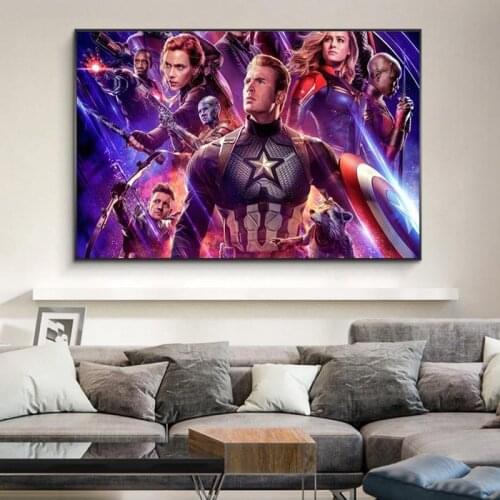 Superhero Movie Prints Captain America Spider-Man Iron Man Hulk Marvel Avengers Poster Canvas Art for Living Room Decoration