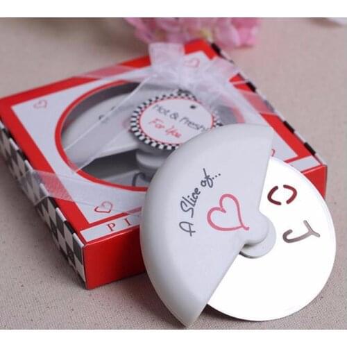 Quevinal 100pcs Hot Sale A Slice of Pizza Cutter in Miniature Pizza Box Favors Wedding Decoration Wedding Gifts Wholesale