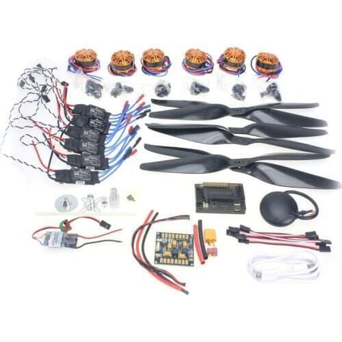 RC HexaCopter Aircraft Electronic:700KV Brushless Motor 30A ESC 1255 Propeller GPS APM2.8 Flight Control F15276-A