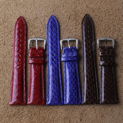 Genuine leather Watchband 18mm 20mm watch bracelet lady strap Red Snake Simple stylish wristwatches band With butterfly buckle