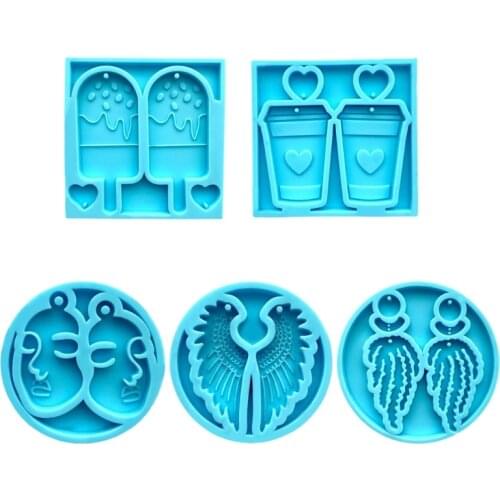 20CF Earrings Epoxy Resin Mold Ear Studs Necklace Silicone Mould DIY Crafts Jewelry Pendants Casting Tool