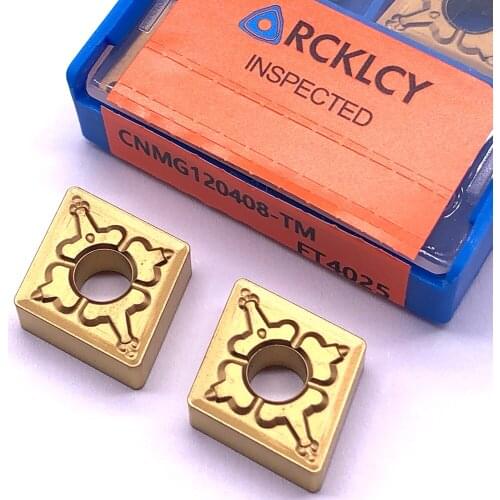 10pcs RCKLCY Machining steel CNMG120408 TM FT4025 cutter insert carbide cemented external turning tool carbide turning tools