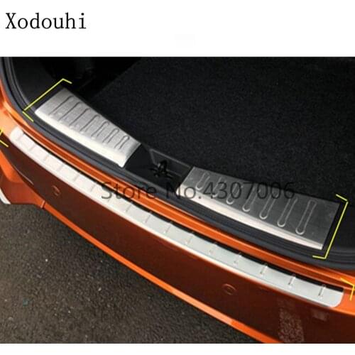 Car Styling External Inner Outside Rear Bumper Trunk Trim Cover Stainless Steel Plate Pedal For Nissan NOTE 2017 2018 2019 2020