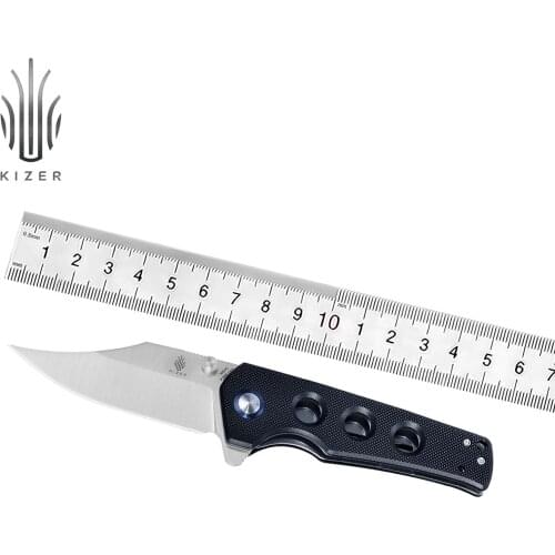 Kizer Tactical Knife Junges V3551N3 2021 New Ball Bearing Knife Black G10 Handle with Special Holes Useful Camping Tools