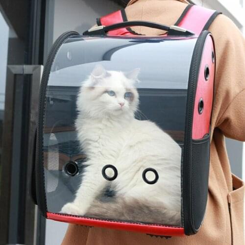 Cat Bag Breathable Portable Pet Carrier Bag Outdoor Travel Backpack For cat And Dog Transparent Space Pet Backpack