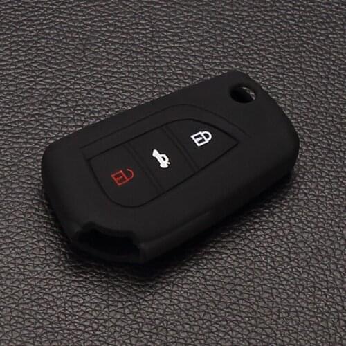 High Quality Silicone Car Key Case Covers Kit for Toyota Corolla Prado RAV4 Folding Flip Remote Protection Accessories 3 button
