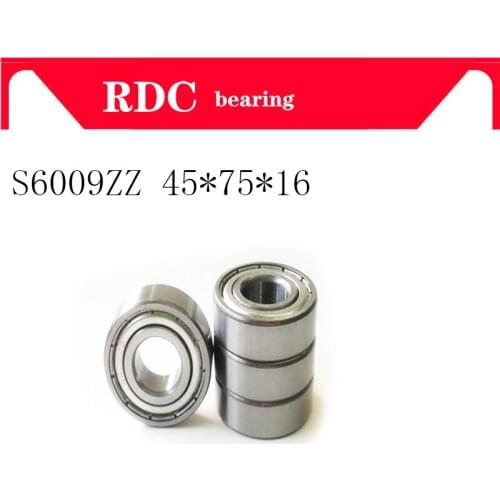 High quality ABEC-5 bearing 6009 ZZ S6009-ZZ 80109 S6009ZZ Stainless steel Deep Groove ball bearing 45*75*16mm