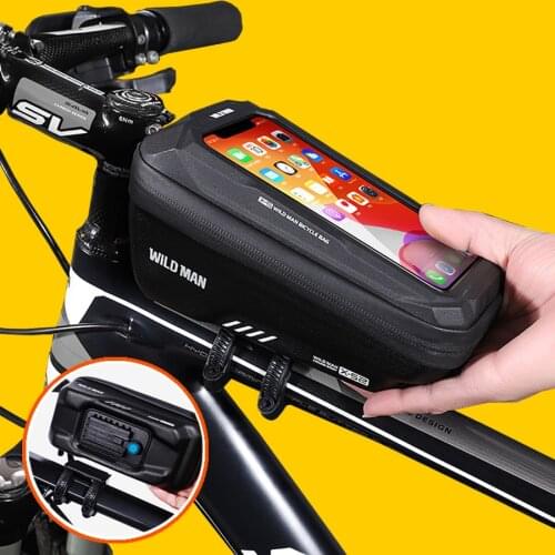 WILD MAN New Bicycle Bag Frame Front Top Tube Cycling Bag Waterproof 6.7in Phone Case Touchscreen MTB Road Bag Bike Accessories