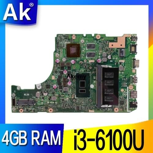 X302UV motherboard I3-6100 CPU 4G RAM mainboard For Asus X302U X302UV X302UA laptop motherboard 90NB0BM0-R00020 Tested Workin