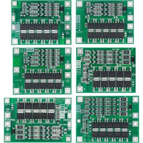 3S/4S 40A 60A Li-ion Lithium Battery Charger Protection Board 18650 BMS For Drill Motor 11.1V 12.6V/14.8V 16.8V Enhance/Balance