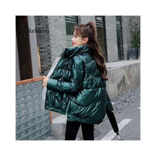 Women Cotton Jacket Glossy Bright Winter Coats for Womens Waterproof Cotton Coat Female Winter Warm Thick Parka
