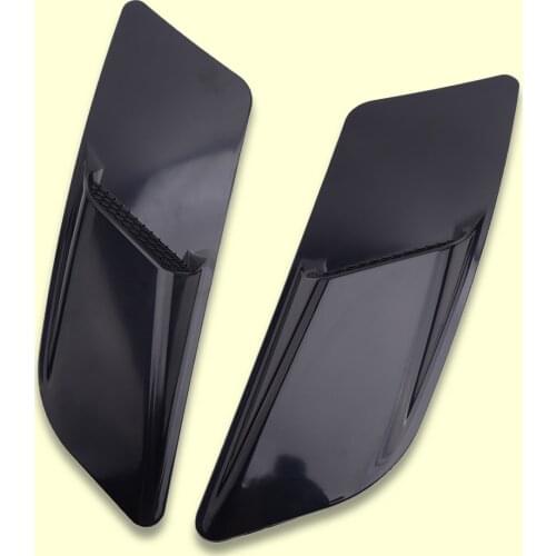 1 Pair Front Hood Air Flow Intake Trim Scoop Vent Guards Decor Cover Black ABS Fit for Ford Mustang 2015 2016 2017