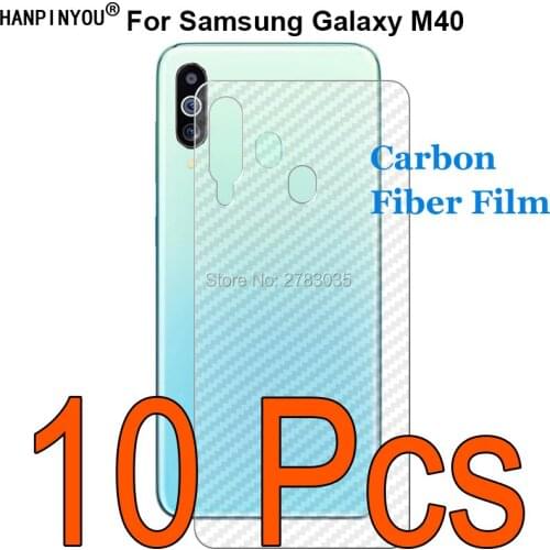 10 Pcs / Lot For Samsung Galaxy M40 SM-M405FN/DS 3D Ultra Thin Transparent Carbon Fiber Back Film Skin Screen Protector Sticker