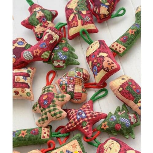 145cm x 57cm Linen Cotton Santa Claus Milu gingerbread Snowman Christmas Stocking Tree Doll Manual DIY fabric Free shipping