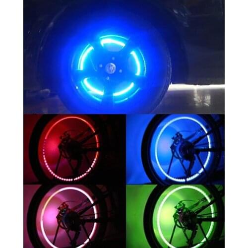 2pcs Car Auto Wheel Tire Tyre Air Valve Stem LED Light Cap Cover Accessories Top Decorative Lamp Car Lights For Car Motorcycle