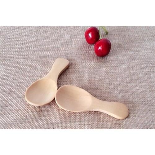 2pcs/lot Wooden Spoon Kitchen Cooking Teaspoon Condiment Utensil Coffee Spoon Kids Ice Cream Tableware Tool LC 029