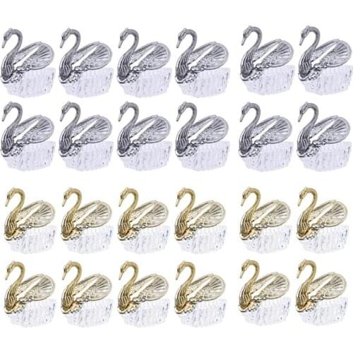 24Pcs Candy Boxes Decorative Candy Cases Wedding Candy Containers Little Swan Candy Gift Box Assorted Color