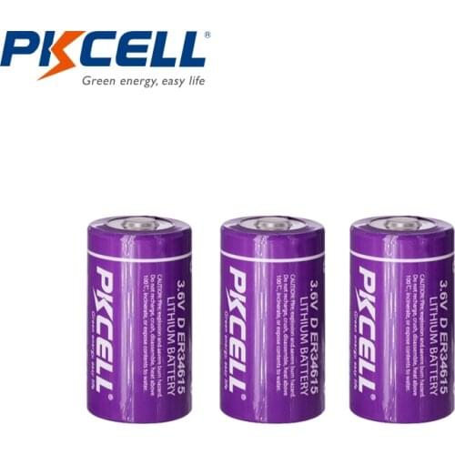 3Pcs/PKCELL 3.6V ER26500 Battery 9000Mah 3.6 Volt C Size Lithiun Li-SOCl2 Primary Batteries For Electrical Tools