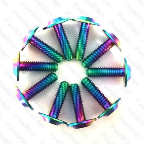 M6 X 15mm 20mm Titanium Alloy Bolts Torx Umbrella Head For Motorcycle Mountain Bike Part Brake Disc Fastening Screw GR5 6 PCS