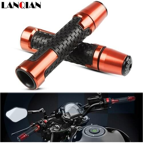 7/8'' Motorcycle Anti-Skid Handle Grips With Handle Grip End CNC 22mm For honda pcx 125 suzuki burgman 400 yamaha xt 600 cb650f
