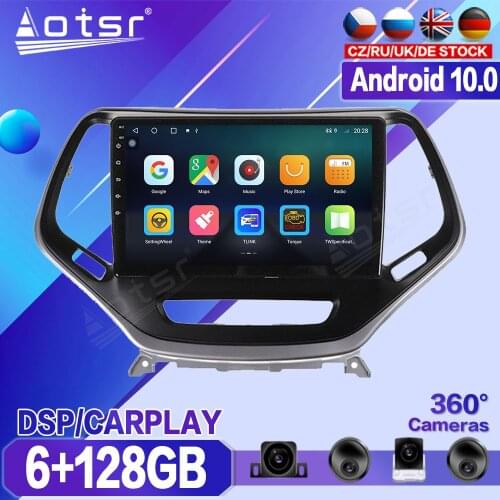128GB For JEEP Cherokee 2015 - 2019 Car DVD Multimedia Player Recorder Stereo Android Radio GPS Auto Audio Navigation Head Unit