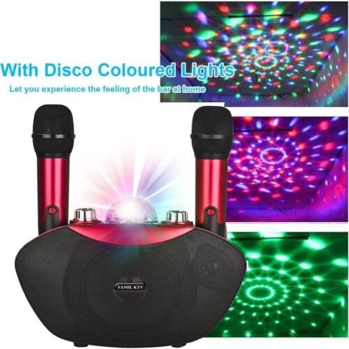 Y-8 Wireless Microphone Bluetooth Speaker Outdoor Family Karaoke Stereo MIC With LED Flash Neon Light Playing Music Family KTV