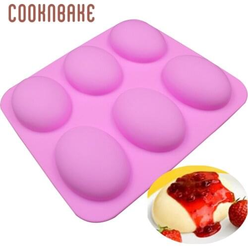 COOKNBAKE Oval Shape Silicone Handmade Soap Mold cake pastry baking tool pudding pastry mould silicone Soap making molds 6 hole
