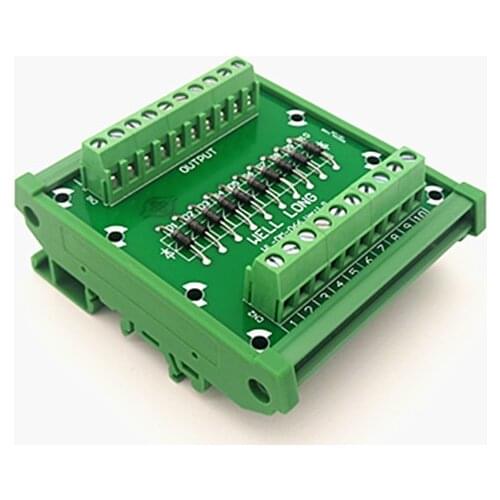 DIN rail mountable Diode Protection Terminal Block IN4007 1A/1200V Diode Terminal Block