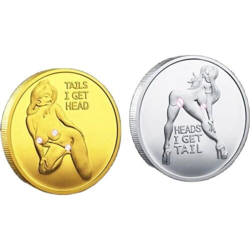 Sexy Woman Lucky Coin Tail I Get Head Commemorative Coin Collection Home Decoration Crafts Souvenirs Desktop Ornaments Gift