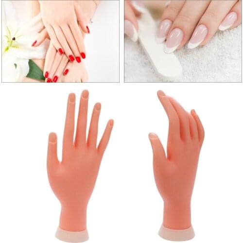 Bendable Table Mount Soft Manicure Practice Model Nail Art Training Faux Hand Re-usable Practice Hand Mannequin Nail Design