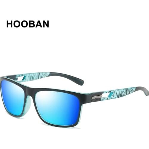 HOOBAN Vintage Square Polarized Sunglasses Men Women Fashion Light Weight Sun Glasses For Male Classic Gradient Sport Eyewear