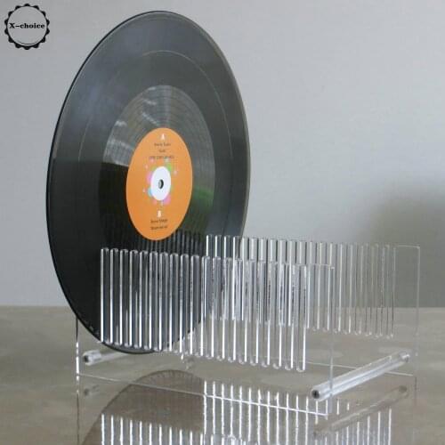 Vinyl Record Storage - Crystal Clear Acrylic Holder - Premium Design, Stores and Supports up to 20 Albums 12 or 10"