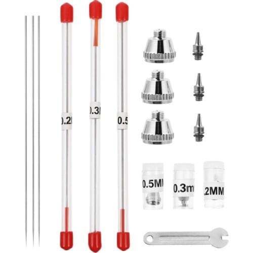 1 Set/10PCS Airbrush Needle Cap and Nozzle Replacement Airbrush Repair Supply