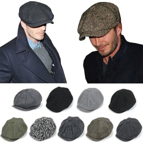 Classic Fashion Newsboy Hat Autumn And Winter Casual Dome British Plaid Hat Retro Newspaper Hat Female Artist Hat Male