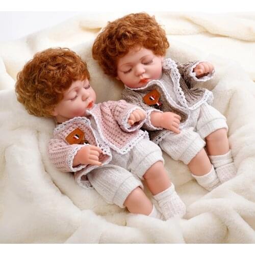 Cute Curly Hair Bebe Reborn Doll 30cm Lifelike Newborn Reborn Baby Full Silicone Vinyl Reborn Baby Dolls Birthday Gifts